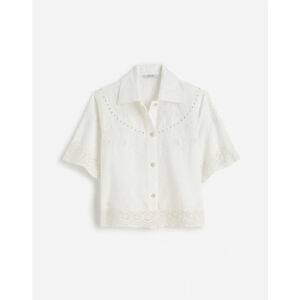 NWT Madewell Embroidered Lace Button-Up Shirt in white size XS NV206